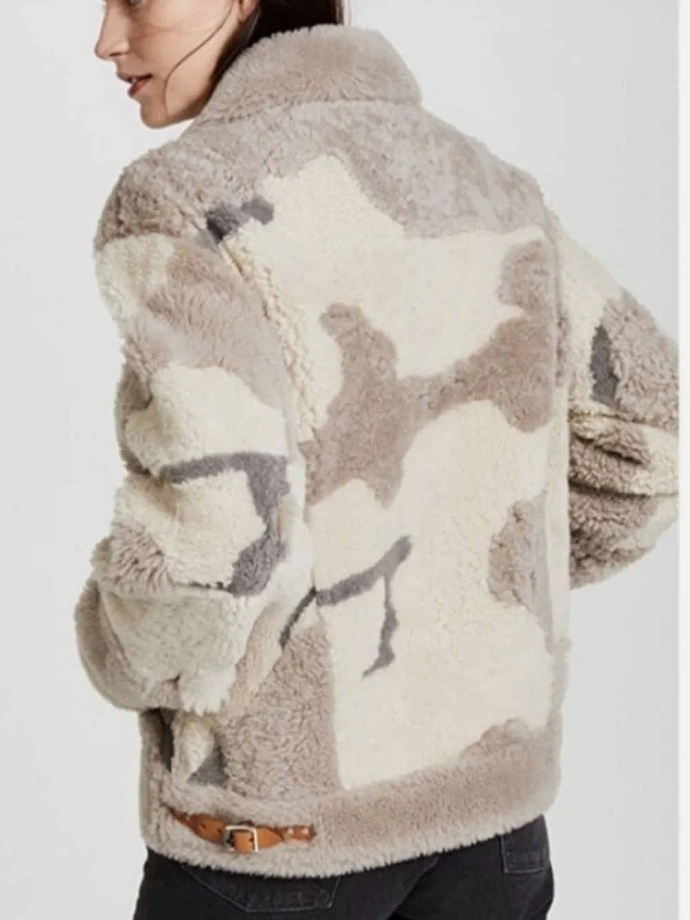 RAG & BONE sz XS Taupe and Cream Teddy Sherpa Jacket INCREDIBLE!!! - Picture 5 of 11